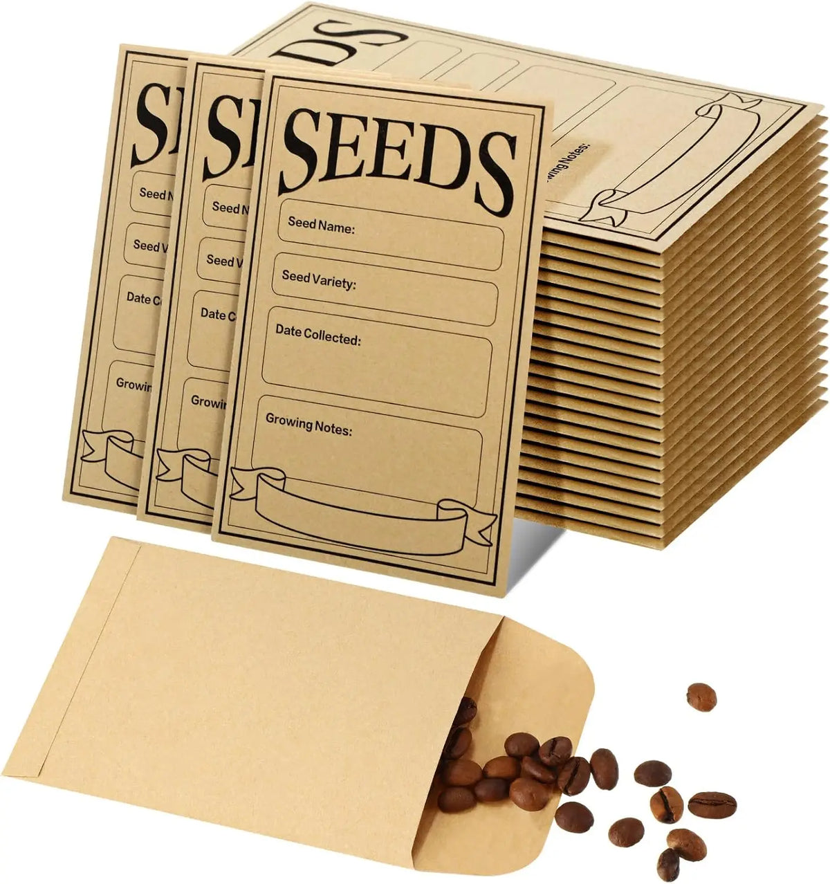 Resealable Seed Saving Envelopes for Organized Gardening (Pack of 100)