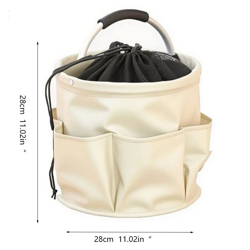 Foldable 17L Storage Organizer Basket with Carry Handle