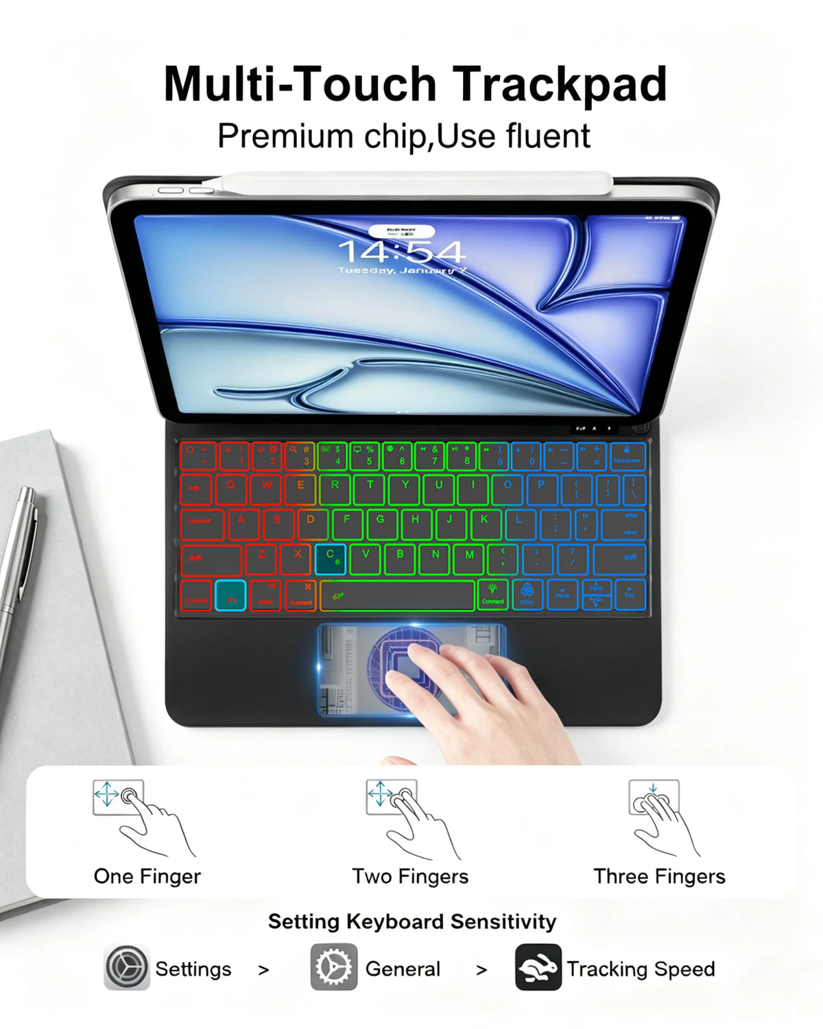 Slim Bluetooth Keyboard Case for iPad Air