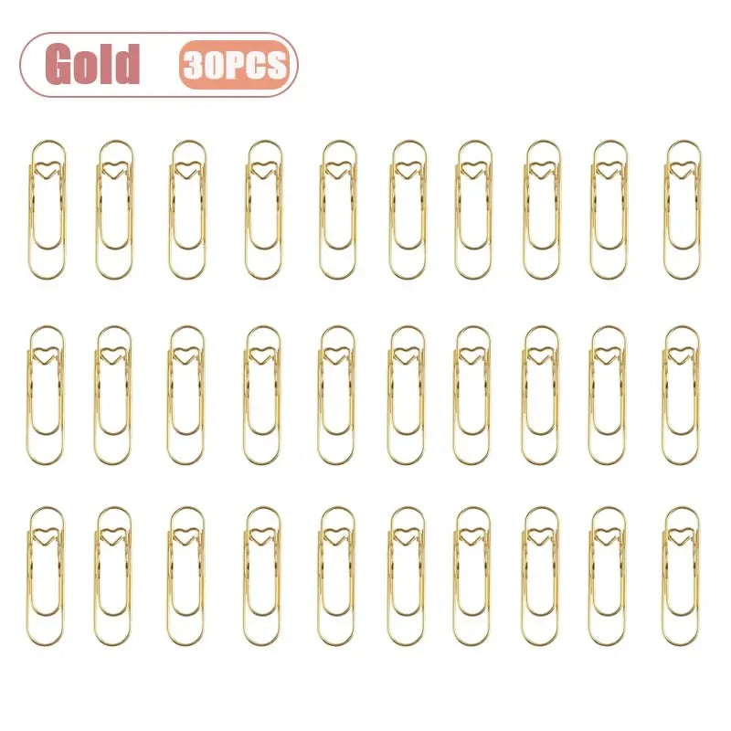 Heart-Shaped Metal Pen Clips for Notebooks and Journals