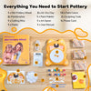 Kids Pottery Wheel Kit with Air-Dry Clay and Painting Supplies