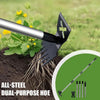 2-in-1 Long Handle Garden Hoe & Weed Rake