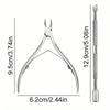 Professional stainless steel manicure kit featuring a cuticle trimmer and pusher tool.