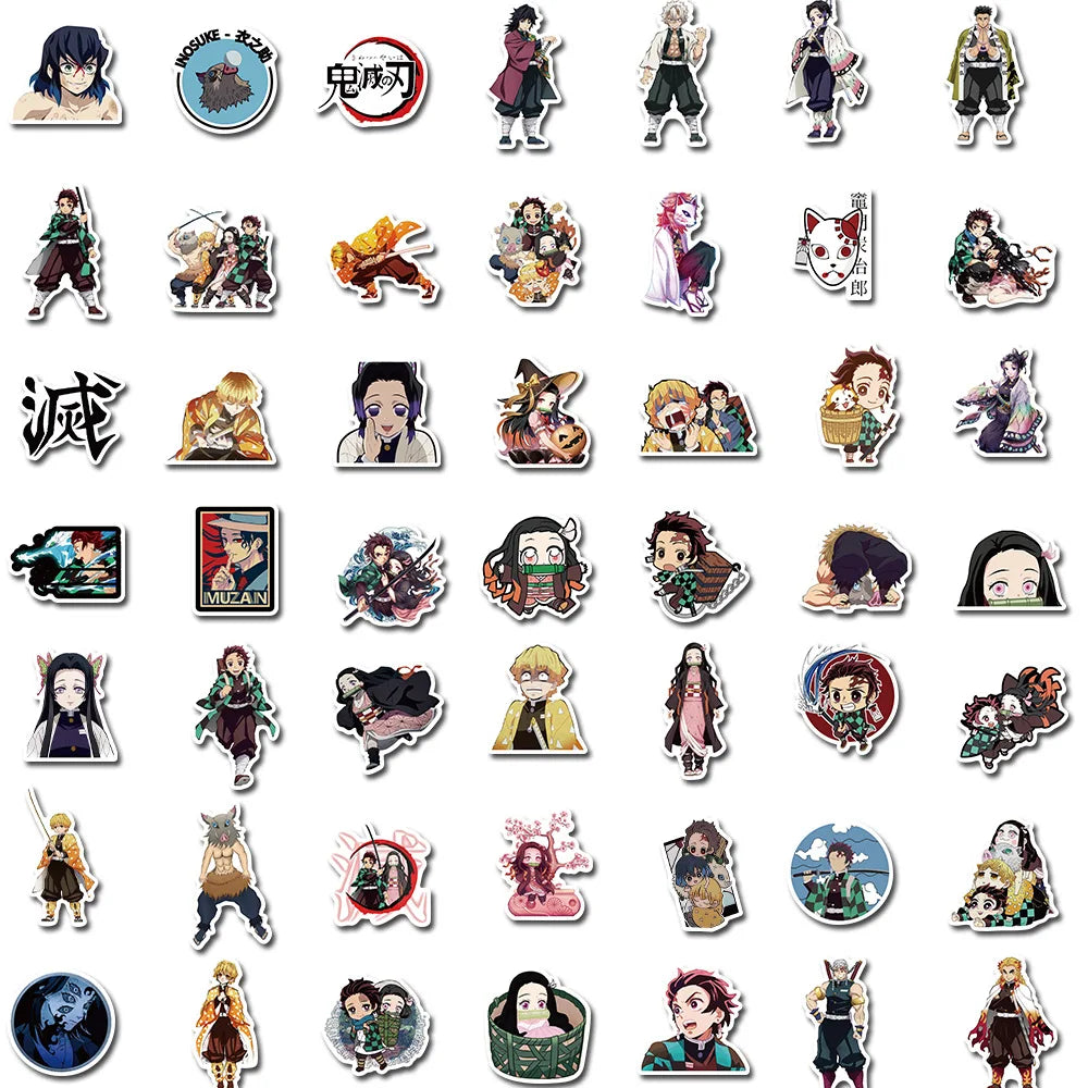 Demon Slayer Anime Sticker Pack for Laptops, Suitcases & More