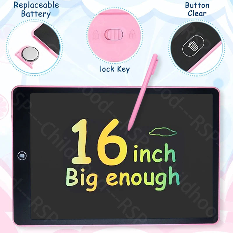 16-Inch Colorful LCD Drawing Tablet for Kids