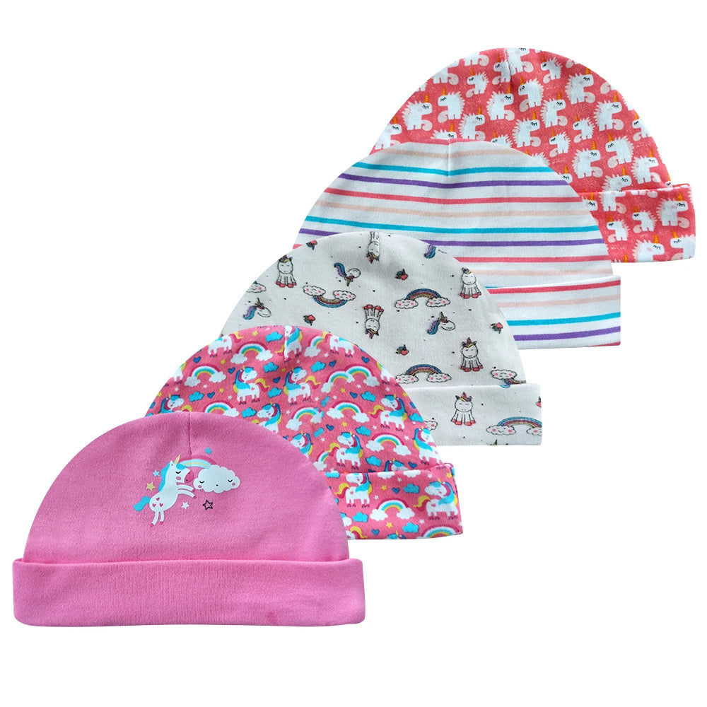 Soft Cotton Baby Hats for Newborns & Infants (0-6 Months)