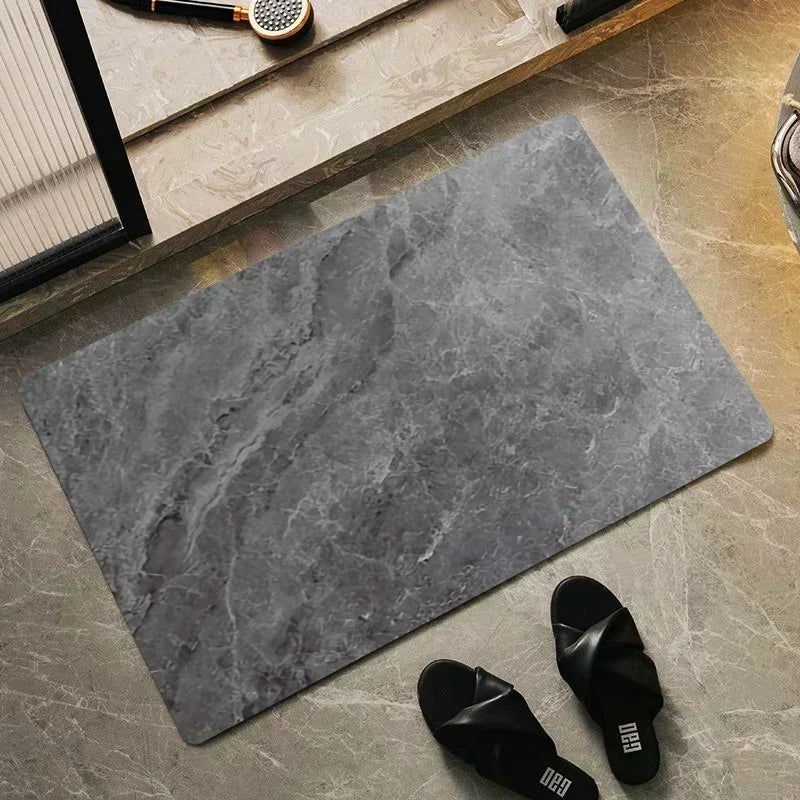 Ultra-Absorbent Diatomite Bath Mat with Non-Slip Rubber Base