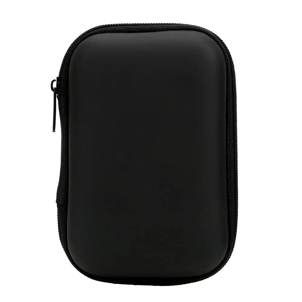 Black portable electronics organizer pouch designed to hold cables and accessories.