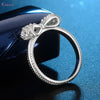925 Sterling Silver Bowknot Ring with Cubic Zirconia