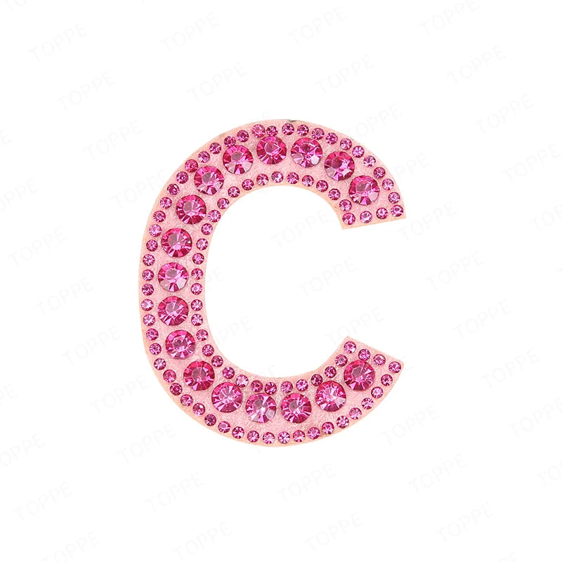Pearl Rhinestone Letter Patches – Iron-On 3D DIY Embellishments
