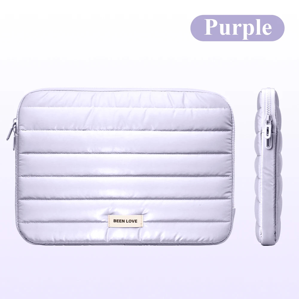 Soft Puffy Laptop Sleeve with Plush Padding