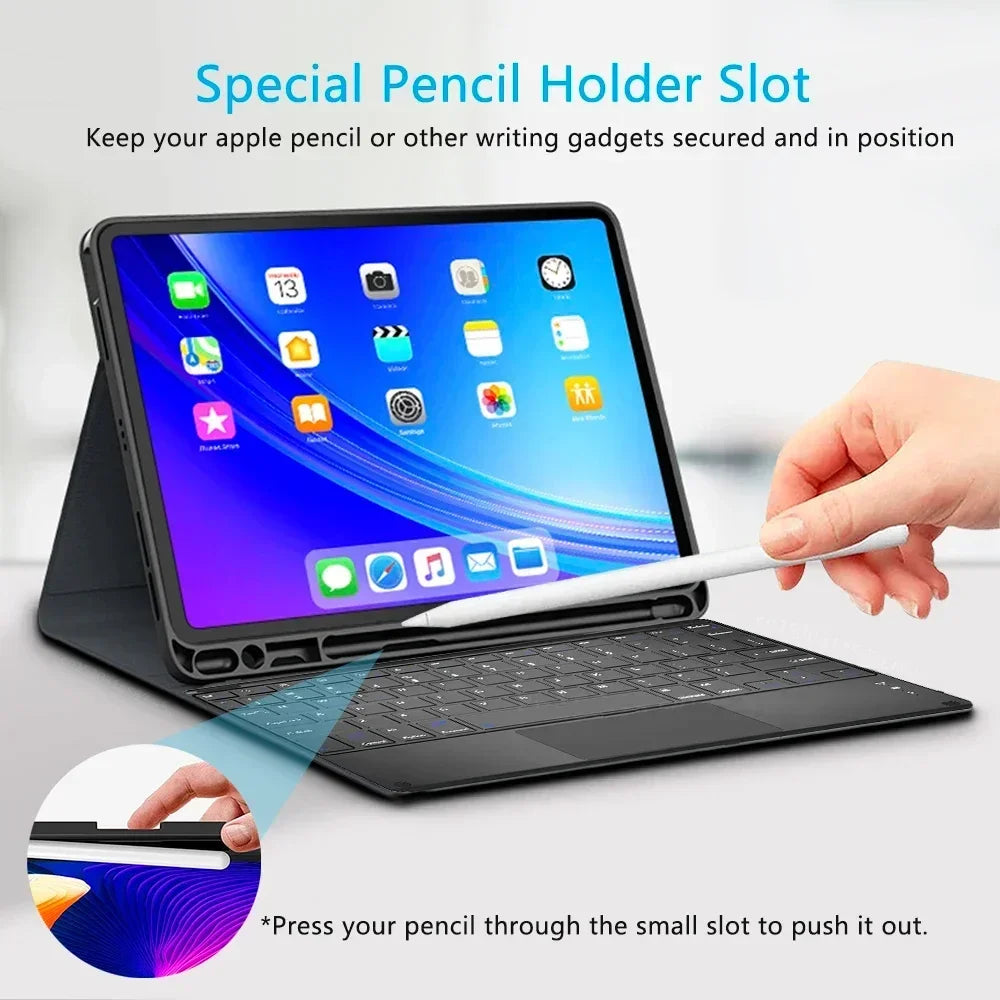 Bluetooth Keyboard Case for iPad Pro 11, iPad Air, and iPad 9th/10th Generation