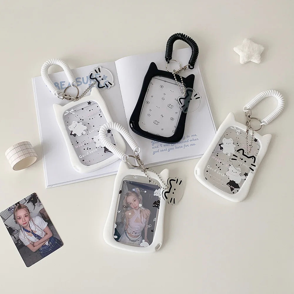 Cat Silicone ID Card Holder with Keychain