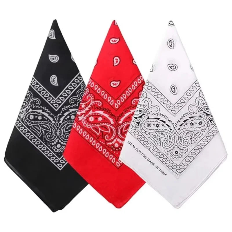 Paisley Bandana Square Scarf – 55cm Cotton Blend for Men and Women