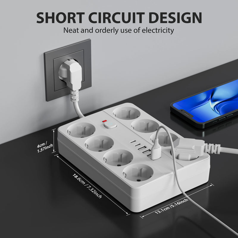 14-in-1 Surge Protection Power Strip with USB-C