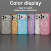 A row of colorful magnetic heavy-duty phone cases displayed on a gray surface.