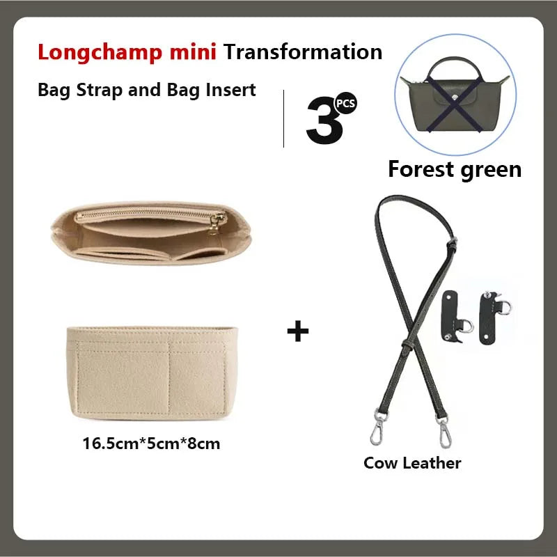 Felt Mini Bag Organizer with Handle for Small Handbags