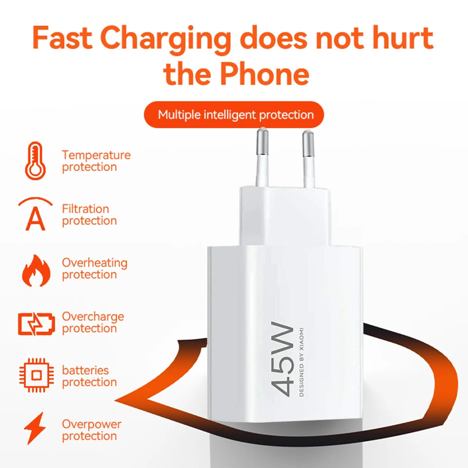Xiaomi 45W Turbo Fast Charger with USB-C Cable