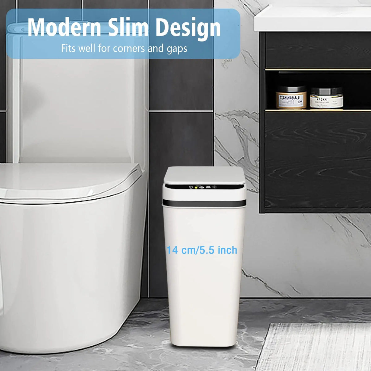 Touchless Motion Sensor Trash Can with Auto-Open Lid