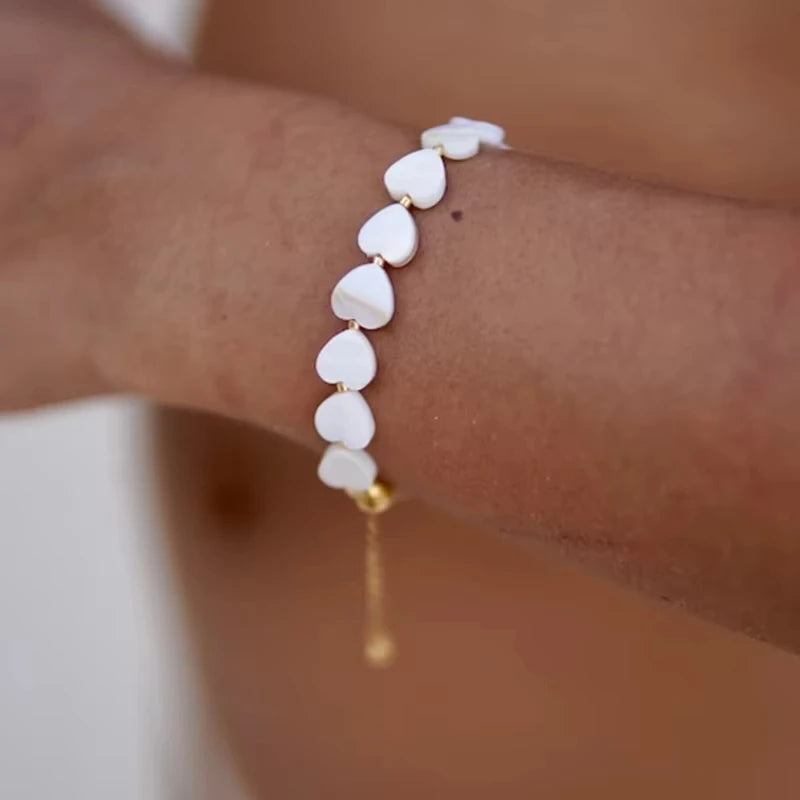 Boho Shell Heart Bracelet for Women