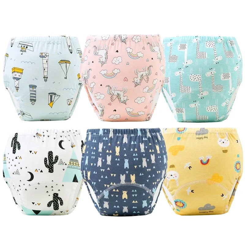 Reusable Cotton Potty Training Pants for Toddlers, Breathable & Waterproof