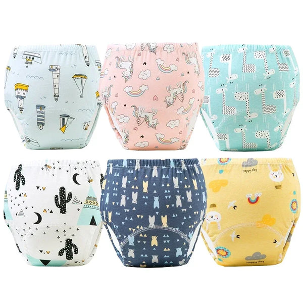 Reusable Cotton Potty Training Pants for Toddlers, Breathable & Waterproof