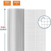 A roll of galvanized steel wire mesh with a 1/2 inch mesh size and 19 gauge wire, shown next to a measuring scale.