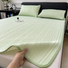 Ice Silk Cooling Bed Pad with Pillowcases – Breathable & Soft Summer Bed Mat