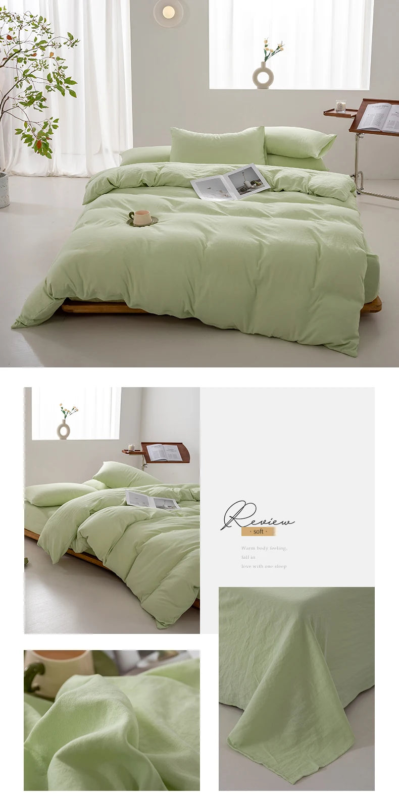 Washed Cotton Duvet Cover – Minimalist Solid Color Bedding
