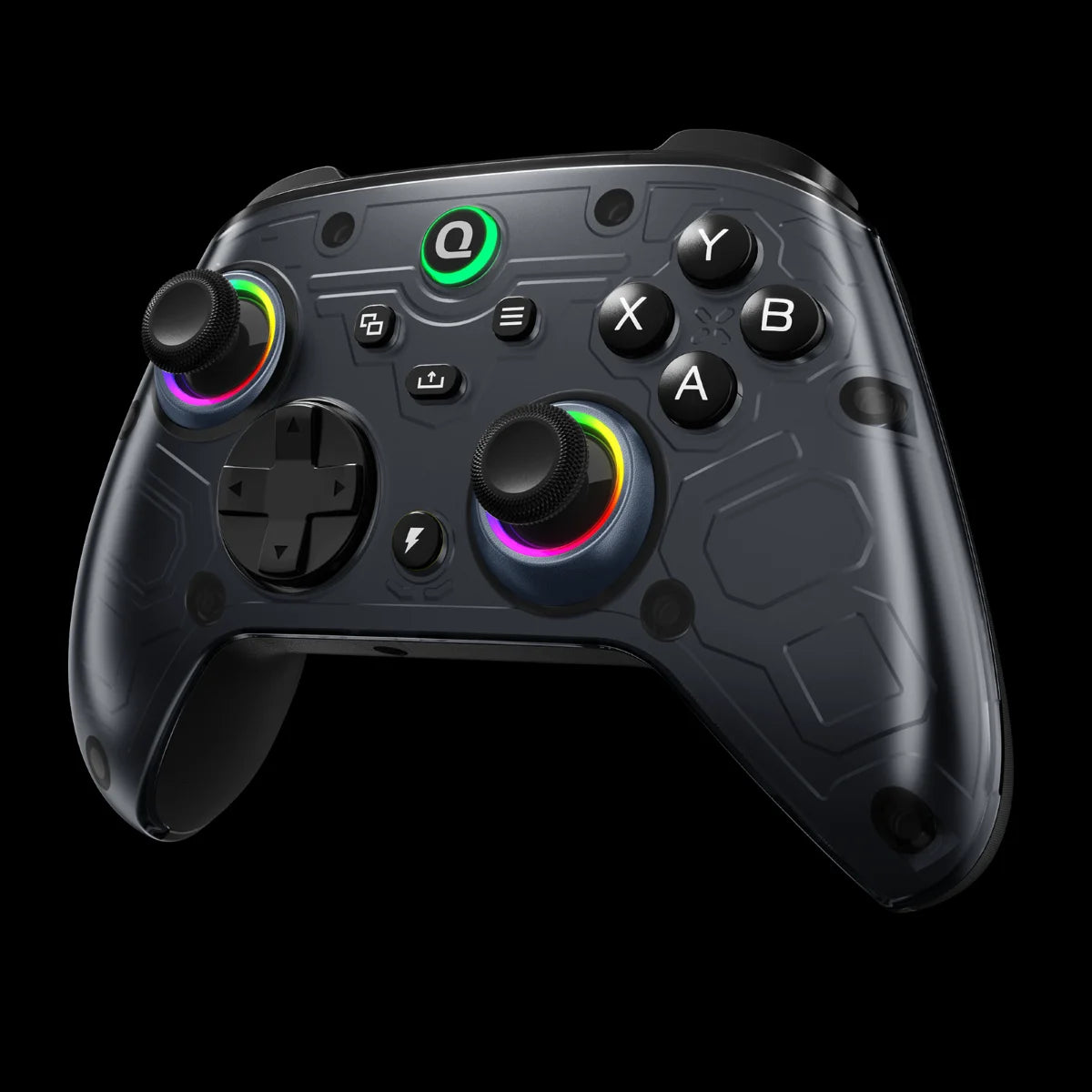 Schwarzer Ferrox M5 kabelloser Gaming-Controller von oben.