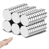 A stack of silver round magnets for fridge, DIY, and office use.