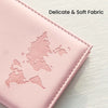 Rosa schlanker Leder-Passbehör holder mit ausgeschnittener Karte Europas auf dem Cover