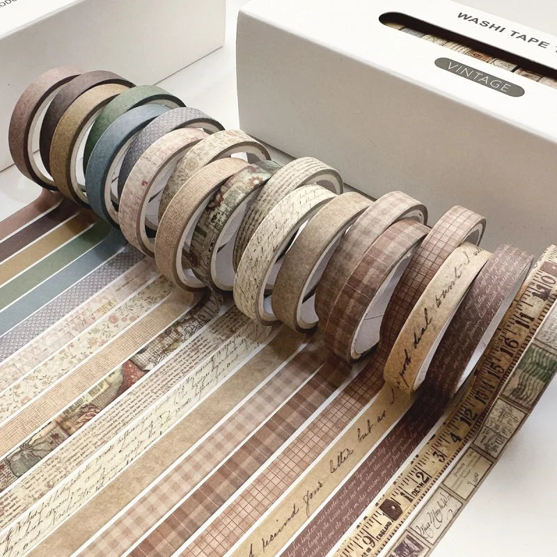 Retro Washi Tape Set – 20 Rolls for DIY Crafting & Journaling