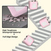 Pink shockproof silicone protective case for a Toniebox 2 audio player shown on stairs.