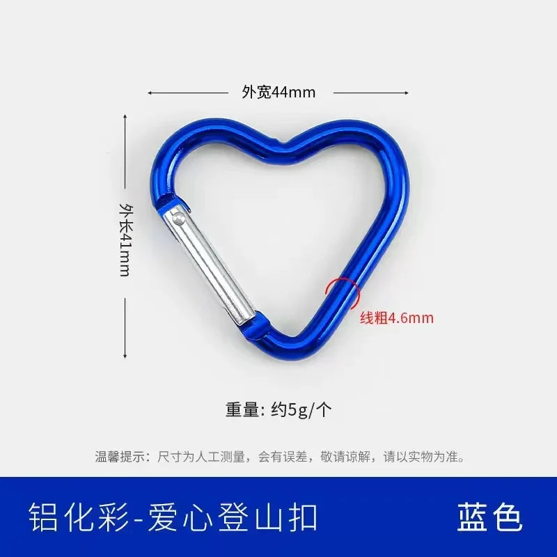 Vibrant Heart-Shaped Carabiner Clips for Keys & DIY Jewelry