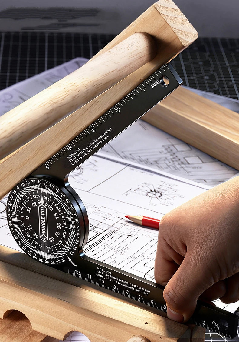 Aluminum Miter Saw Protractor for Precision Angle Measurement