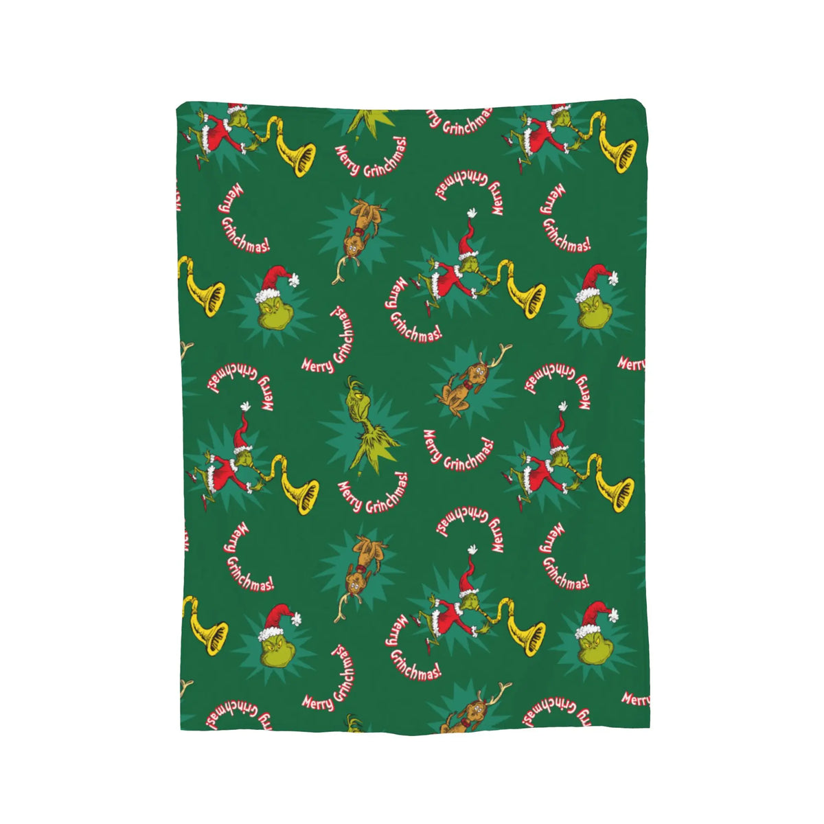 Grinch-Themed Coral Fleece Throw Blanket