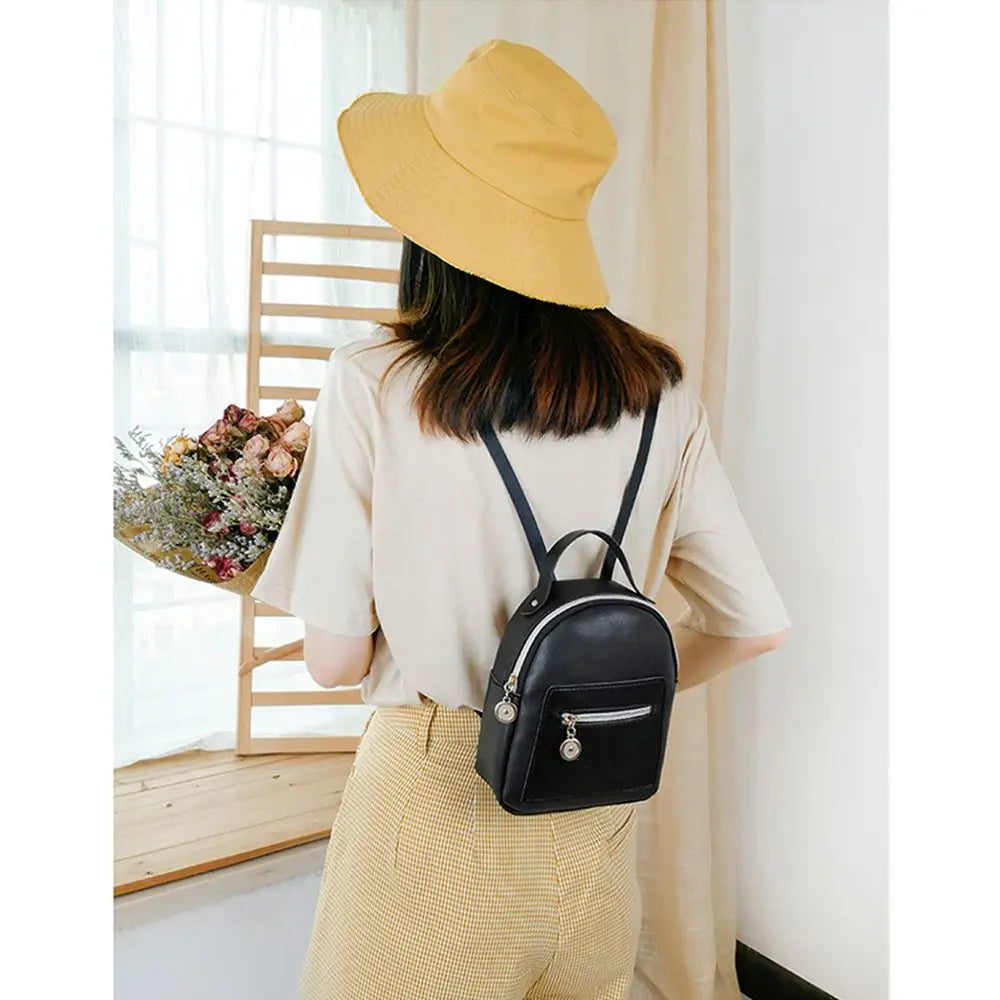 Mini Waterproof PU Backpack for Women