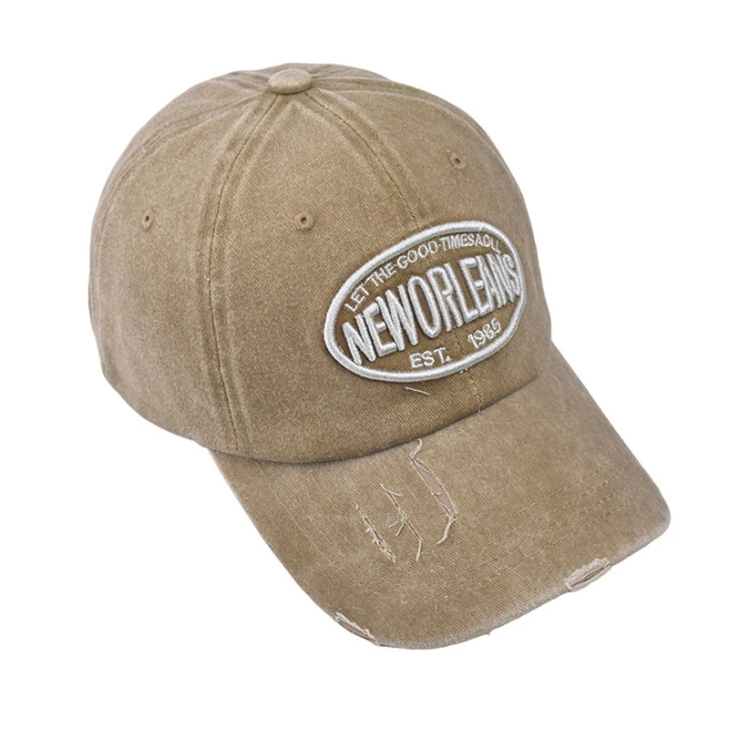Casquette de baseball en coton lavé vintage