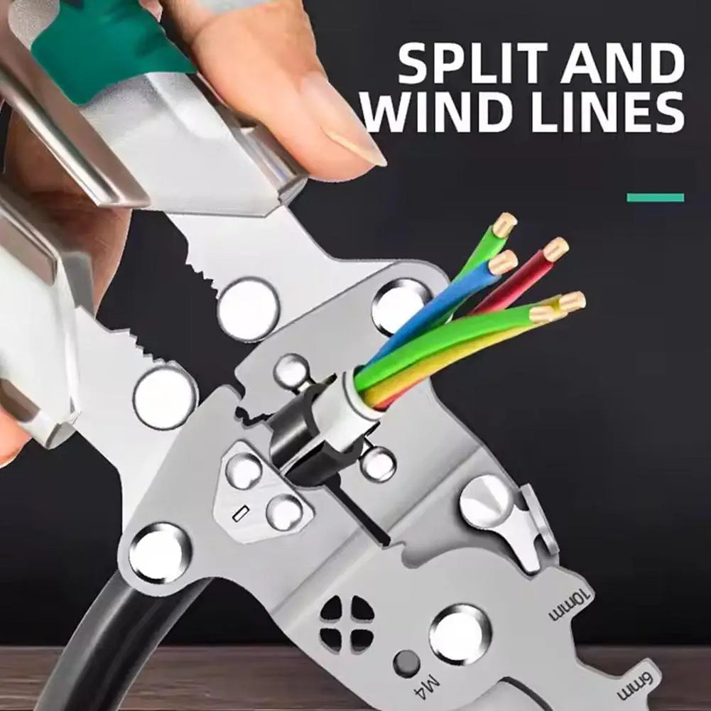 Foldable Multifunctional Wire Stripping Pliers with Voltage Detection