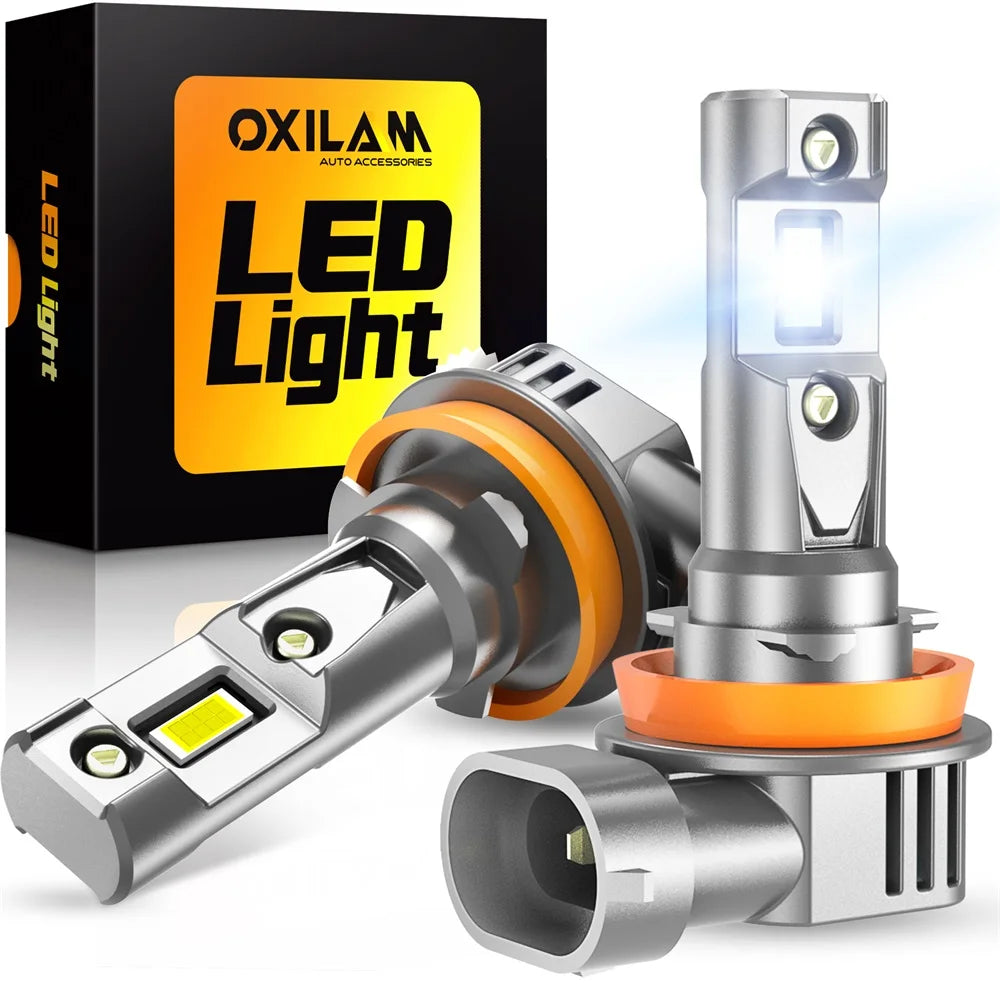 A single OXILAM LED light bulb is shown next to its housing and packaging.
