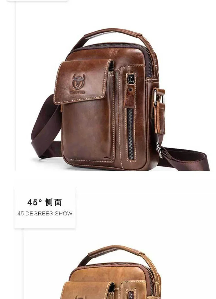 Genuine Leather Crossbody Bag for Men