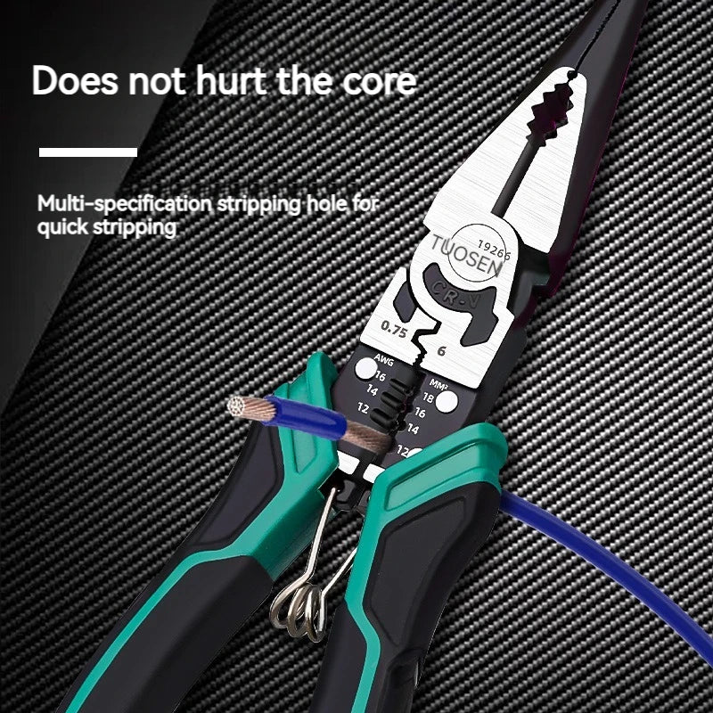 9-in-1 Multifunctional Wire Stripping Pliers with Crimping Action