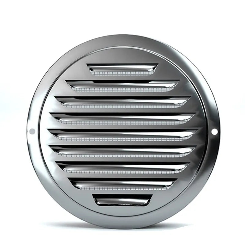 Stainless steel round ventilation grille with horizontal slats