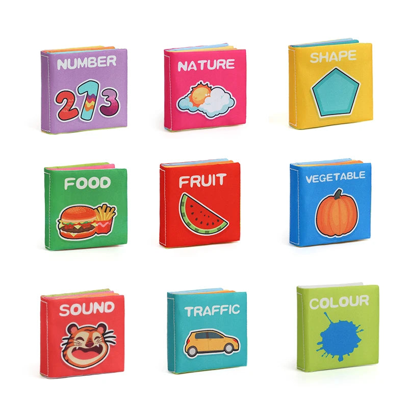 Soft Cloth Books Set for Babies – 9 Washable Early Learning Toys
