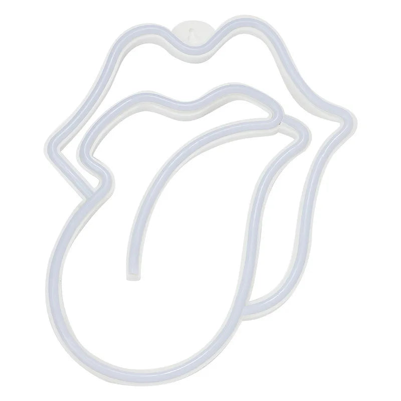 Clear silicone lip shape for a neon sign