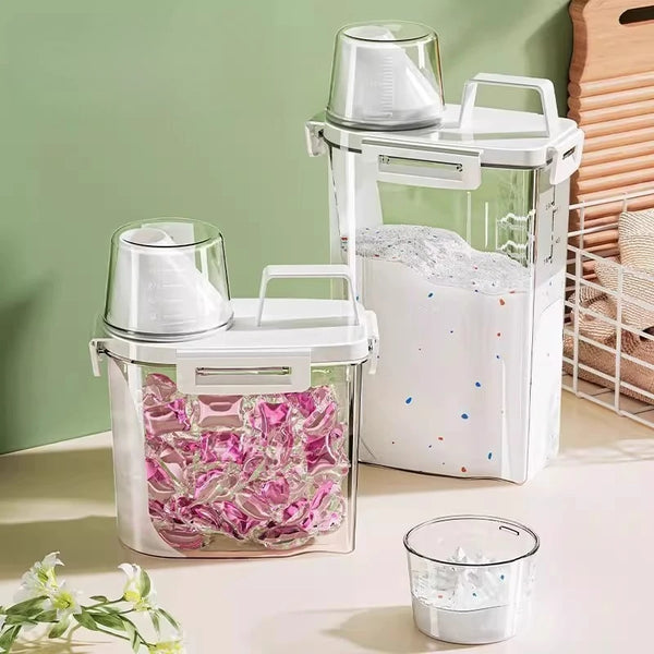 Large Capacity Laundry Detergent Dispenser with Measuring Cup