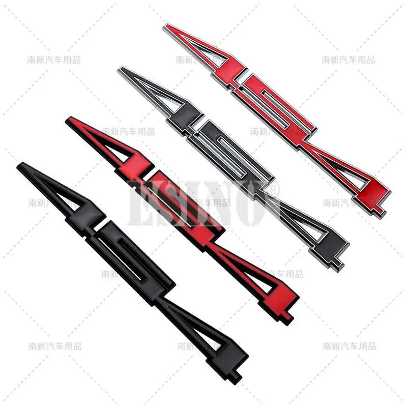 Three metal alloy emblem badges for Chevrolet Camaro and Cruze in red and black designs