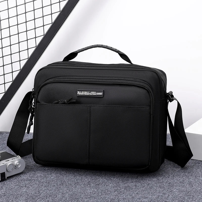 Schwarzes, langlebiges, wasserdichtes Herren-Business-Etui mit Griff und Schulterriemen