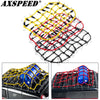 Elastic roof rack luggage net for RC crawlers showing various colored nets on a black surface